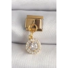 316L Çelik Gold Renk Sallantı Daire Zirkon Taşlı Nomination Charm - TJ-BC1342