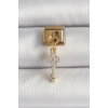 316L Çelik Gold Renk Sallantı Zirkon Taşlı Anahtar Model Nomination Charm 5886