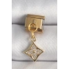 316L Çelik Gold Renk Sallantı Zirkon Taşlı Çiçek İşlemeli Nomination Charm - TJ-BC1355