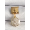 316L Çelik Gold Renk Sallantı Zirkon Taşlı Yonca Model Nomination Charm 5886