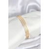 316L Çelik Gold Renk Simli Model Ajda 65 mm Kadın Bileklik TJ-BB8076