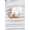 316L Çelik Gold Renk Spiral Halka Kadın Küpe 5886