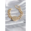 316L Çelik Gold Renk Tam Altn Model Samanyolu Kadın Bileklik - TJ-BB5866