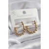 316L Çelik Gold Renk Topçuk Halka Model Kadın Küpe - TJ-BKP8301