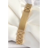 316L Çelik Gold Renk Zincir Künye Model Erkek Bileklik 5886