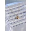 316L Çelik Gold Renk Zirkon Detay Kalp Model Kadın Kolye - TJ-BKO7626