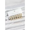 316L Çelik Gold Renk Zirkon Taşlı Halka Küpe Seti - TJ-BKP11526