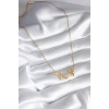316L Çelik Gold Renk Zirkon Taşlı Kanatlı Kalp Model Kadın Kolye 5886