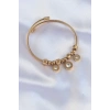 316L Çelik Gold Renk Zirkon Taşlı Model Charm Bileklik 5886