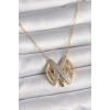 316L Çelik Gold Renk Zirkon Taşlı Vintage Model Kadın Kolye 5886