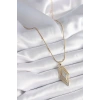 316L Çelik Gold Renk Zirkon Taşlı Vintage Model Kadın Kolye 5886