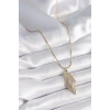 316L Çelik Gold Renk Zirkon Taşlı Vintage Model Kadın Kolye - TJ-BKO9517