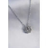 316L Çelik Gümüş Renk Açılır Yonca Model Kadın Kolye - TJ-BKO7291