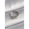 316L Çelik Gümüş Renk Kare Zirkon Taşlı Tragus Piercing 5886