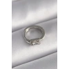316L Çelik Gümüş Renk Kare Zirkon Taşlı Tragus Piercing - TJ-PR1309