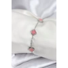 316L Çelik Gümüş Renk Pembe Baby Boy Yonca Kadın Bileklik - TJ-BB7947