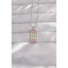 316L Çelik Gümüş Renk Pembe Mineli Ay Figür Tarot Kolye - TJ-BKO9045