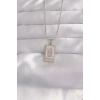 316L Çelik Gümüş Renk Pembe Mineli El Figür Tarot Kolye - TJ-BKO9050