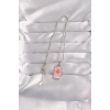 316L Çelik Gümüş Renk Pembe Mineli Güneş Model Tarot Kolye 5886