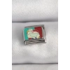 316L Çelik Gümüş Renk Renkli Portre Model Nomination Charm - TJ-BC1387