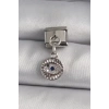 316L Çelik Gümüş Renk Sallantı Zirkon Taşlı Göz Model Nomination Charm - TJ-BC1157