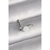 316L Çelik Gümüş Renk Zirkon Taş Detay Beyaz Çiçek Model Tragus Piercing 5886