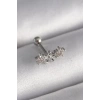 316L Çelik Gümüş Renk Zirkon Taşlı Çiçek Tragus Piercing - TJ-PR1247