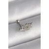 316L Çelik Gümüş Renk Zirkon Taşlı Dal Tragus Piercing - TJ-PR1259