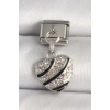 316L Çelik Gümüş Renk Zirkon Taşlı Kalp Model Nomination Charm - TJ-BC1316