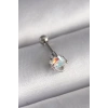 316L Çelik Gümüş Renk Zirkon Taşlı Kalp Tragus Piercing - TJ-PR1243