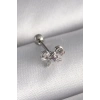 316L Çelik Gümüş Renk Zirkon Taşlı Kurdele Tragus Piercing - TJ-PR1265