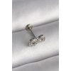 316L Çelik Gümüş Renk Zirkon Taşlı Sonsuzluk Model Tragus Piercing 5886