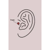 316L Çelik Gümüş Renk Zirkon Taşlı Tragus Piercing 5886