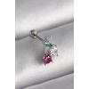 316L Çelik Gümüş Renk Zirkon Taşlı Tragus Piercing - TJ-PR1227