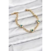 316L Çelik Nazar Model Gold Renk Kadın Bileklik - TJ-BB8166