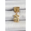 316L Çelik Sallantılı Zirkon Taşlı Ayıcık Model Gold Renk Nomination Charm 5886