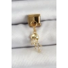 316L Çelik Sallantılı Zirkon Taşlı Deniz Anası Model Gold Renk Nomination Charm 5886