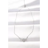 316L Çelik Silver Renk Zirkon Taşlı Kalpli Kanat Kolye - TJ-BKO8515