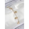 316L Çelik Sıralı Yıldız Model Gold Renk Kadın Bileklik - TJ-BB7825