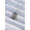 316L Çelik Zincir Eskitme Gümüş Renk Pembe Mineli Kalp Figürlü Tarot Kolye - TJ-BKO9232