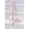 316L Çelik Zincir Gold Renk Ay Yıldız Unisex Kolye 5886