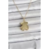 316L Çelik Zincir Gold Renk Ayıcık Model Açılabilir Kadın Kolye - TJ-BKO11036