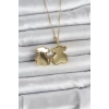 316L Çelik Zincir Gold Renk Ayıcık Model Açılabilir Kadın Kolye - TJ-BKO11036