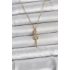 316L Çelik Zincir Gold Renk Kılıç Model Kadın Kolye - TJ-BKO11028