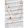 316L Çelik Zincir Gold Renk Pullu Kadın Kolye - TJ-BKO10787