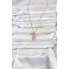 316L Çelik Zincir Gold Renk Teddy Bear Model Zirkon Taşlı Kadın Kolye - TJ-BKO10852