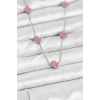 316L Çelik Zincir Gümüş Renk Pembe Baby Boy Yonca Kadın Kolye - TJ-BKO10575