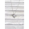 316L Çelik Zincir Gümüş Renk Yonca Model Kadın Kolye TJ-BKO11079
