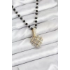 316L Çelik Zincir Kristal Boncuklu Kalpli Kadın Kolye - TJ-BKO10562