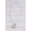 316L Çelik Zincirli Zirkon Taşlı C Harfli Silver Renk Bubble Kolye 5886